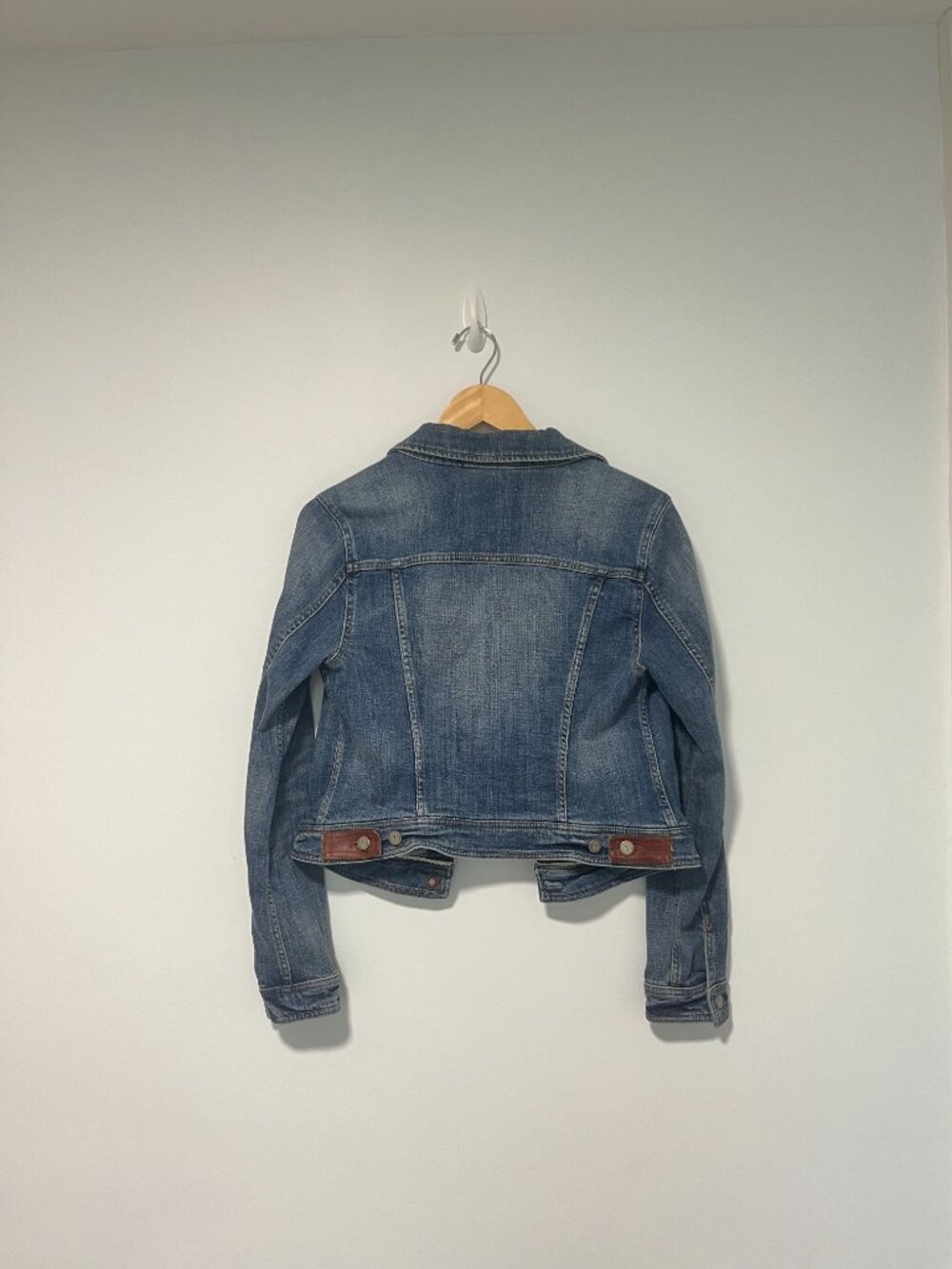 Pilcro and the Letterpress Denim Jacket Leather Trim Size M - Picture 2 of 5